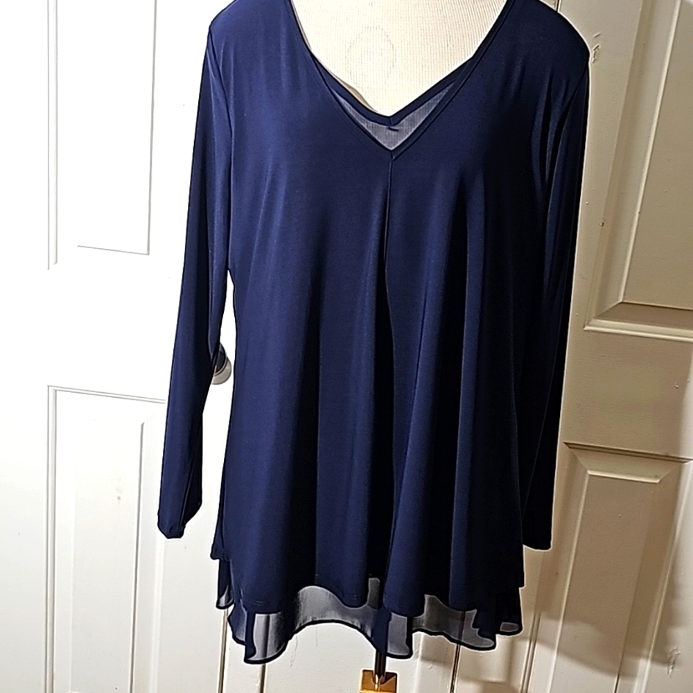 Elegant Navy Blue Women's Top